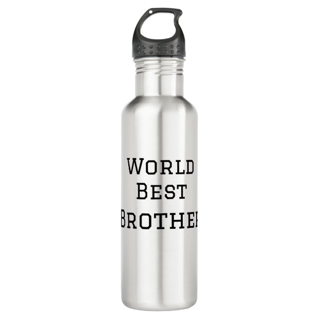 World best brother add name text sports text simpl 710 ml water bottle (Front)