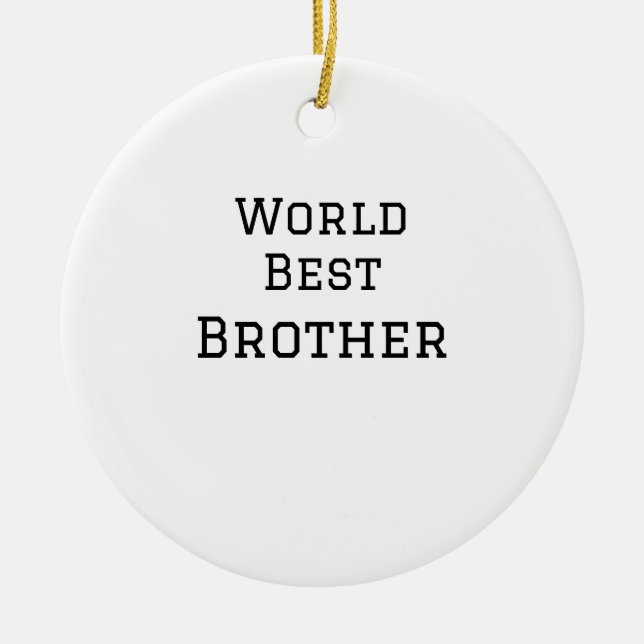 World best brother add name text sports text simpl ceramic tree decoration (Front)