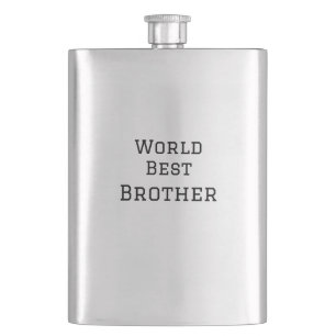 World best brother add name text sports text simpl hip flask