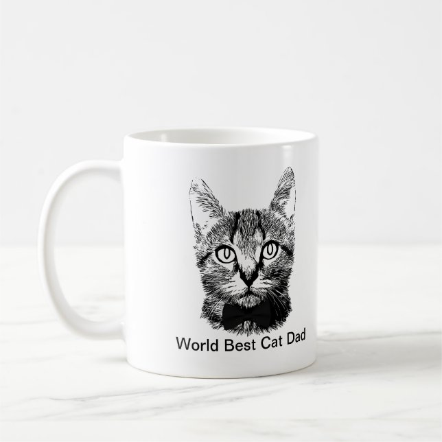 World Best Cat Dad Coffee Mug (Left)