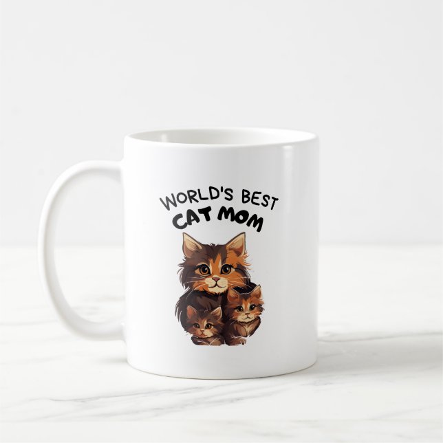 world best cat mum coffee mug (Left)