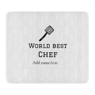 World best chef add name text cooking best barbecu cutting board