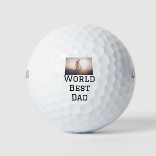 World best dad ever fat add name text sports text golf balls