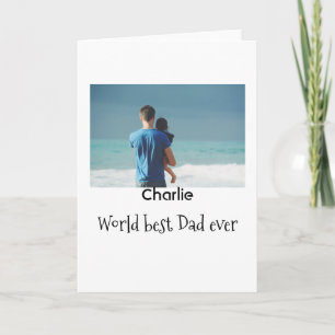 world best dad ever photo name date simple fathers card