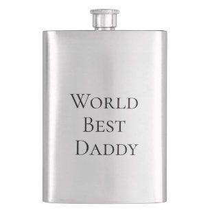World best Daddy happy father's day name bold dad  Hip Flask