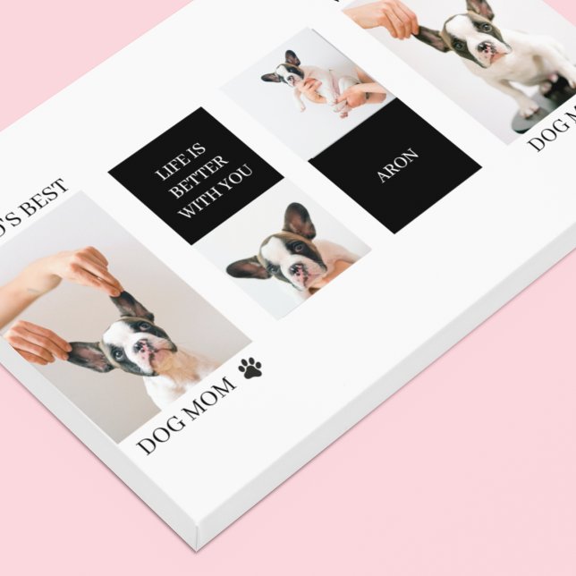 World Best Dog Mum | Collage Dog Photo Canvas Print (Creator Uploaded)