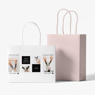 World Best Dog Mum   Collage Dog Photo Large Gift Bag