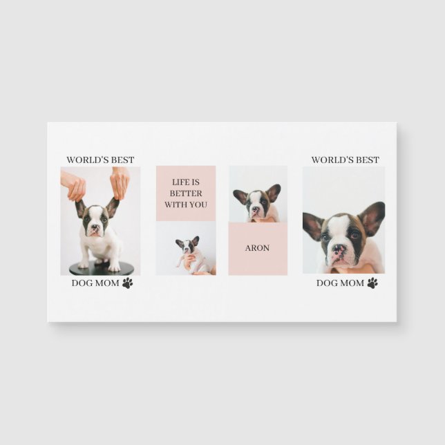 World Best Dog Mum | Collage Photo | Pastel Pink (Front)
