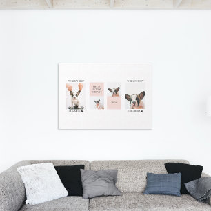 World Best Dog Mum   Collage Photo   Pastel Pink Canvas Print