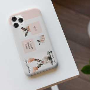 World Best Dog Mum   Collage Photo   Pastel Pink iPhone 11Pro Max Case