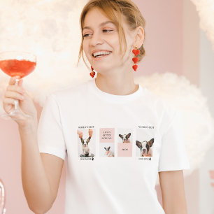 World Best Dog Mum   Collage Photo   Pastel Pink T-Shirt