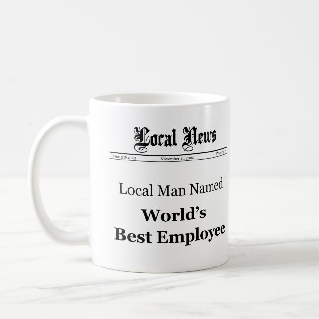World Best Employee Classic Newspaper Mug (Men) (Left)