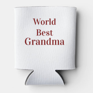World best Grandma grandmother grandparents pink n Can Cooler