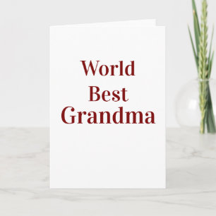 World best Grandma grandmother grandparents pink n Card