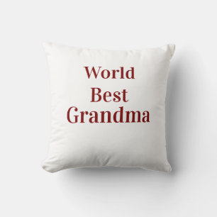 World best Grandma grandmother grandparents pink n Cushion