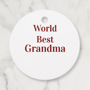 World best Grandma grandmother grandparents pink n Favour Tags