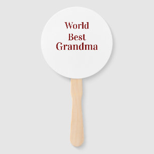World best Grandma grandmother grandparents pink n Hand Fan