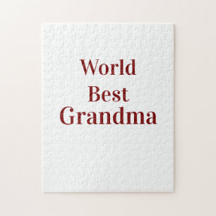 World best Grandma grandmother grandparents pink n Jigsaw Puzzle