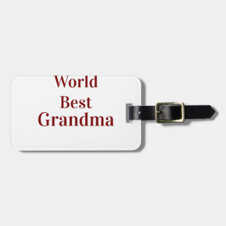World best Grandma grandmother grandparents pink n Luggage Tag