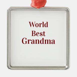 World best Grandma grandmother grandparents pink n Metal Tree Decoration