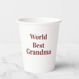 World best Grandma grandmother grandparents pink n Paper Cups