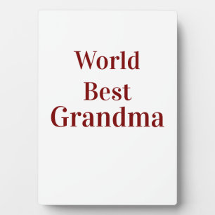 World best Grandma grandmother grandparents pink n Plaque
