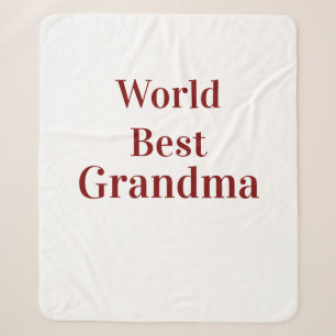 World best Grandma grandmother grandparents pink n Sherpa Blanket