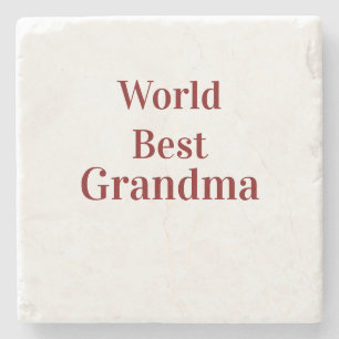 World best Grandma grandmother grandparents pink n Stone Coaster