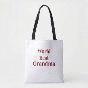 World best Grandma grandmother grandparents pink n Tote Bag