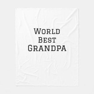World best Grandpa add name text sports text simpl Fleece Blanket