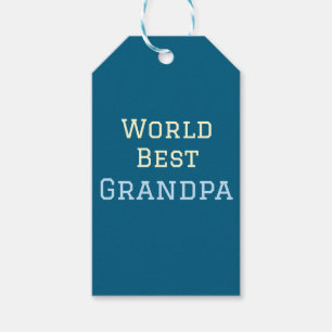 World best Grandpa add name text sports text simpl Gift Tags