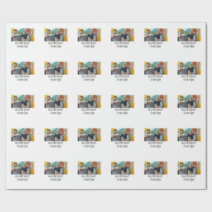 World best Grandpa add name text sports text simpl Wrapping Paper
