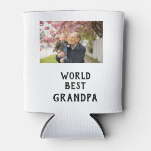 World best Grandpa photo name father's day grandpa Can Cooler