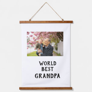 World best Grandpa photo name father's day grandpa Hanging Tapestry