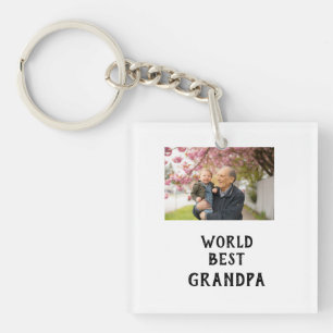 World best Grandpa photo name father's day grandpa Key Ring