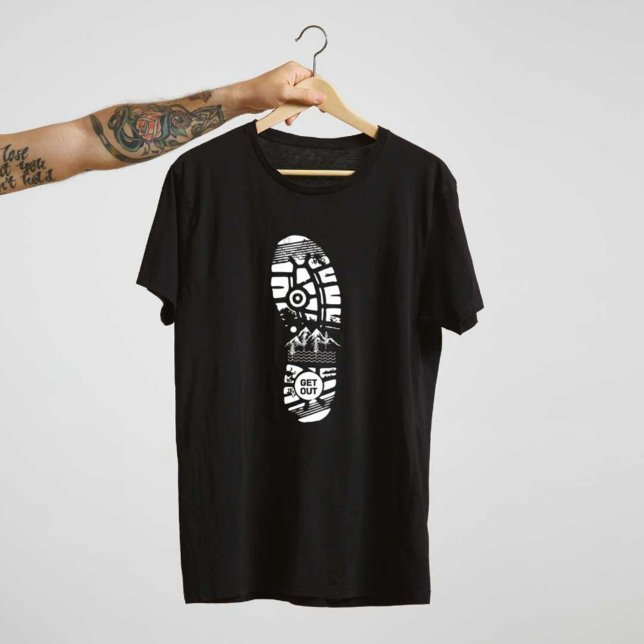 World Best Modern Shoes Print Men Black Tshirt  (Creator Uploaded)