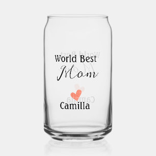 World best mom happy mother's day grandma namheart can glass