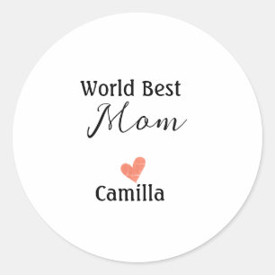 World best mom happy mother's day grandma namheart classic round sticker