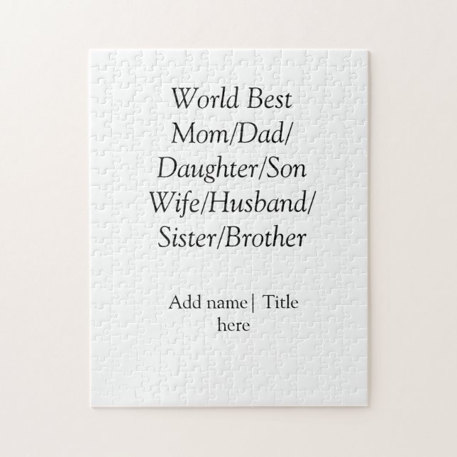 World best mum husband wife dad daughter son  jigsaw puzzle (Vertical)