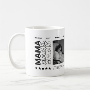 World best mum modern typography photo collage coffee mug