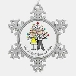 World Best Nana and Papa Snowflake Ornament