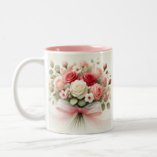 World BEST SISTER Love Floral Two-Tone Coffee Mug
