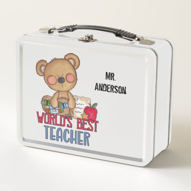 World best teacher metal lunch box (Front)