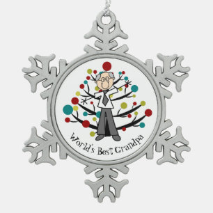 World BestGrandpa Snowflake Ornament