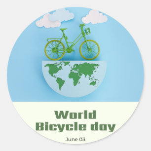 World Bicycle Day Classic Round Sticker