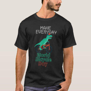 World Bicycle Day Rex Riding Bike   Biking T-Shirt