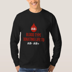 World Blood Donor Day 2024 AB- Blood Type donating T-Shirt