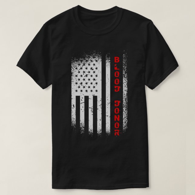 World Blood Donor Day Blood Donation American Flag T-Shirt (Design Front)