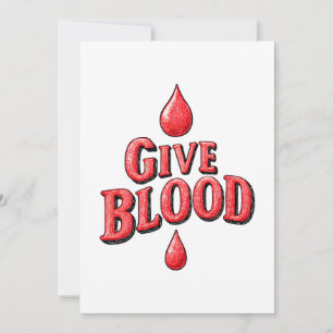 World Blood Donor Day - Give Blood text for awaren Holiday Card