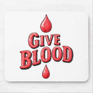 World Blood Donor Day - Give Blood text for awaren Mouse Mat